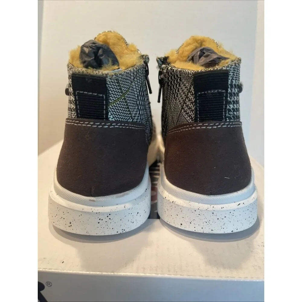 NIB Romika Snearkers Womens Size 37 Helsinki 02 Black Yellow Faux Fur Boot Shoes